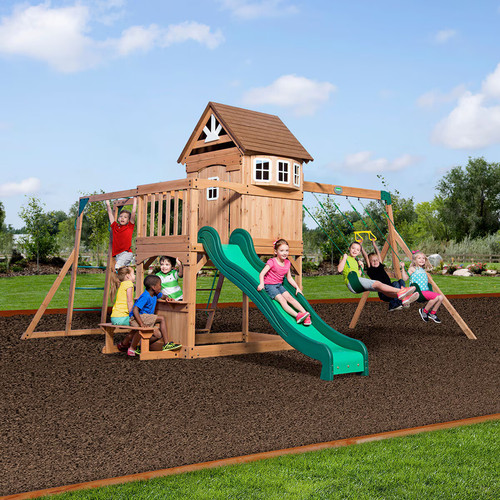 Wooden climbing frame - wooden,