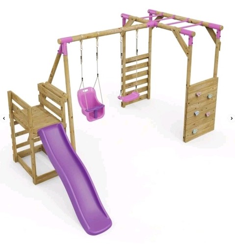 Rebo wooden swing set with - swing,